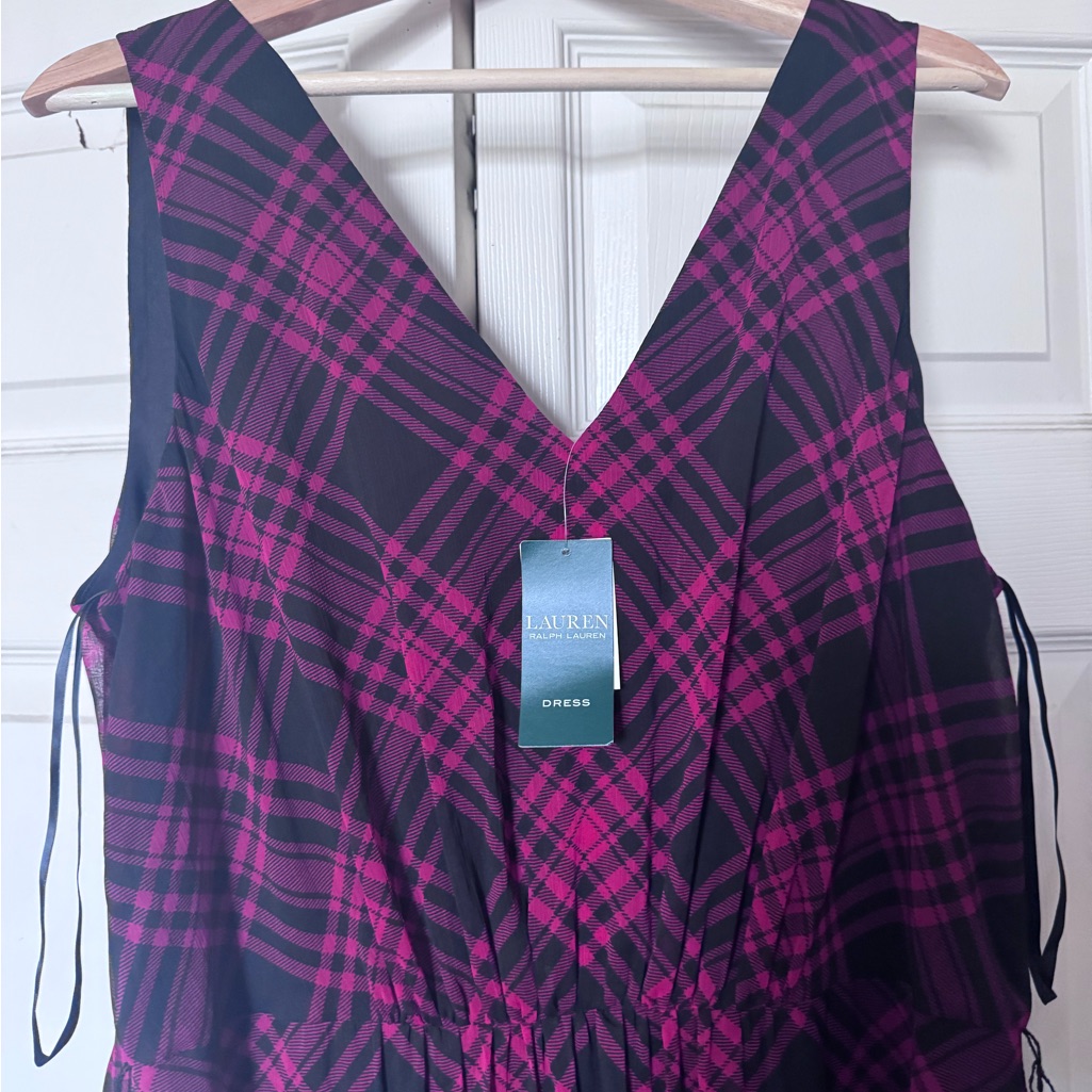 Lauren Ralph Lauren Fuchsia And Black Checkered Dress